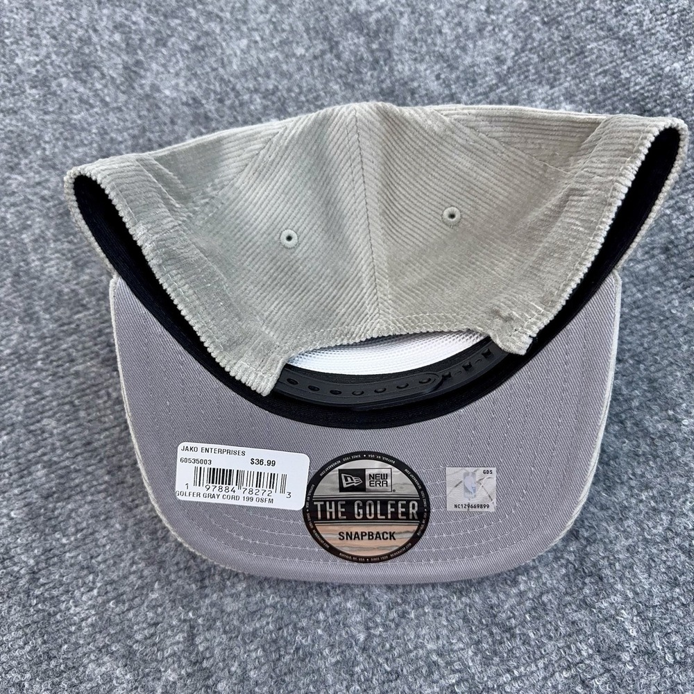Brooklyn Nets Hat New Era The Golfer Corduroy Gray Snapback Reverse Arch NBA Cap - Picture 6 of 8